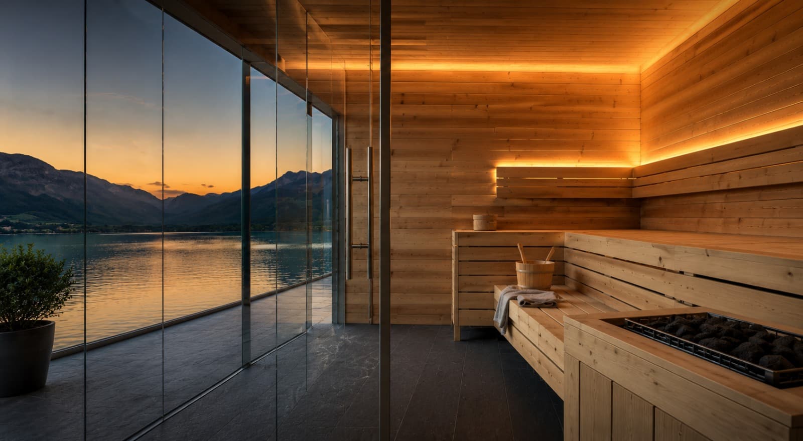 Premium Sauna Innenraum von Wille Sauna